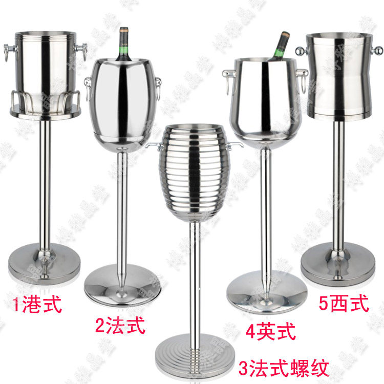 欧式双层不锈钢加厚冰桶 香槟桶 红酒桶 冰酒桶 冰粒桶带脚架大号,餐饮具,冰桶,淘宝优惠券,粉丝福利购,淘宝优惠卷