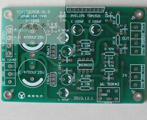【正龙电子】TDA1521功放板带5532双运放前级板 一体式PCB空板
