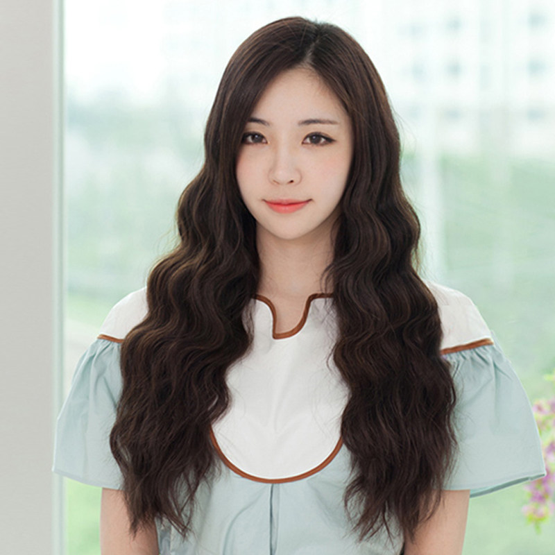 假发女长卷发玉米烫韩国空气刘海自然大波浪蛋卷头u型半头假发套