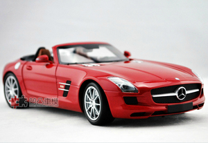 特价迷你切 1:18 2011款奔驰SLS 红色敞篷跑车 合金汽车模型