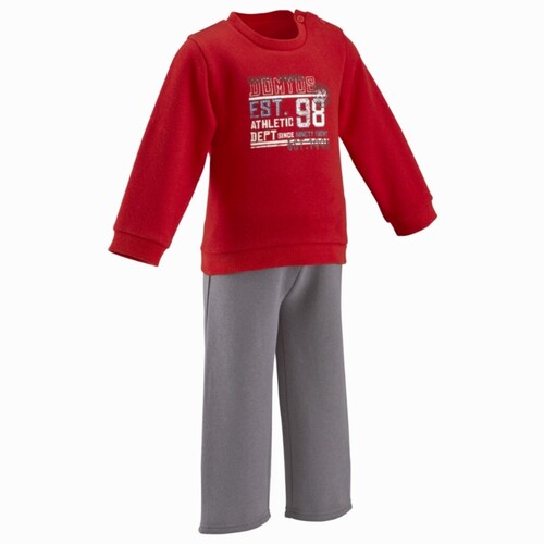 迪卡侬正品Domyos婴幼儿宝宝健身运动套装保暖绒衣外套长裤89￥红