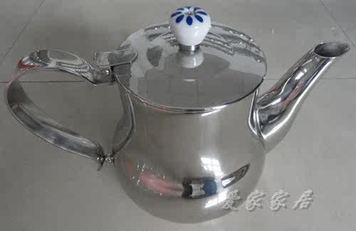 欧式双层不锈钢陶瓷壶顶 花茶壶/咖啡壶/摩卡壶 家用冲茶器冷水壶