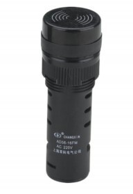 双科电气开孔16MM。黑色蜂鸣器AD56-16FM(ACDC6V-24V-48V)报警器