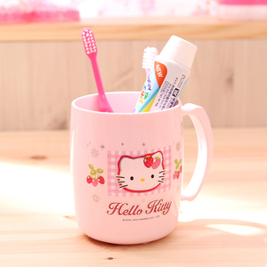 韩国进口正品Hello Kitty 漱口杯子刷牙杯牙刷洗漱杯塑料洗口杯