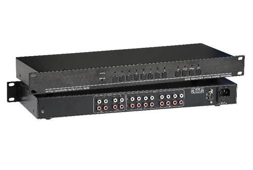 仝丽AV404 AV矩阵 AV接口4进4出 RS232控制 遥控　1U机柜安装