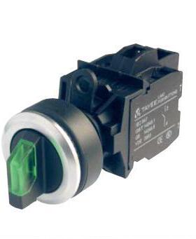 上海天逸30mm带灯两档选择开关LA423XD2-11两位旋钮开关24v