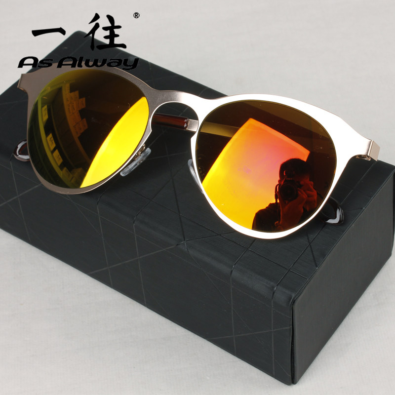 金属大框彩色反光太阳镜 潮男开车驾驶墨镜 太阳眼镜女潮