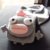 连体萌可爱围巾手套 麻灰 PLUMO原创秋冬礼品 斯卡弗叽叽