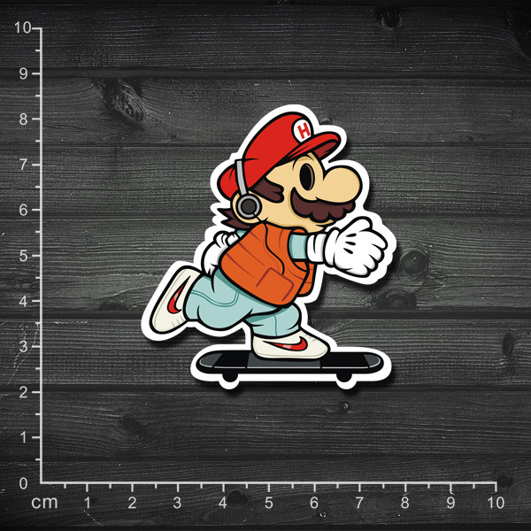 单张 滑板超级玛丽 潮流贴纸 笔记本贴纸 旅行箱贴纸 mario 防水