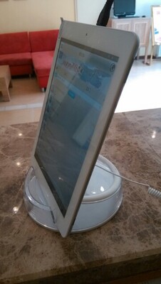 适用IPADMINI展架防盗报警底座ipad托架平板亚克力圆盘展架平板座