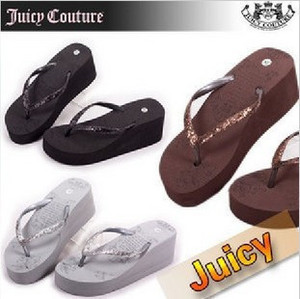 夏季新款金沙/坡跟/高跟/闪亮人字拖/凉拖/女鞋 沙滩拖鞋