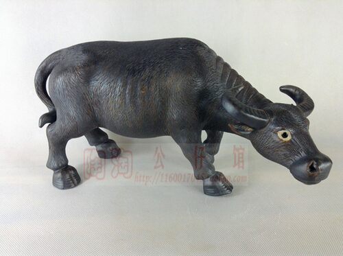 陶瓷工艺品石湾公仔家居装饰品招财摆件生肖低头黑色大水牛促销 - 封面