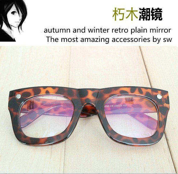 欧美大胡子大框潮男女款豹纹复古个性眼镜架平光镜exo同款眼镜框