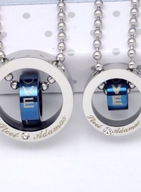 love情侣项链不掉色不锈钢