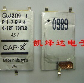 超薄电容CAP-XX 超级电容 GW209F 4.5V120MF 超级法拉电容