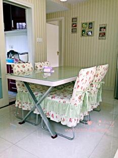 绿色餐桌布圆桌布艺餐椅椅子套防尘罩台布田园长方形圆形定制包邮