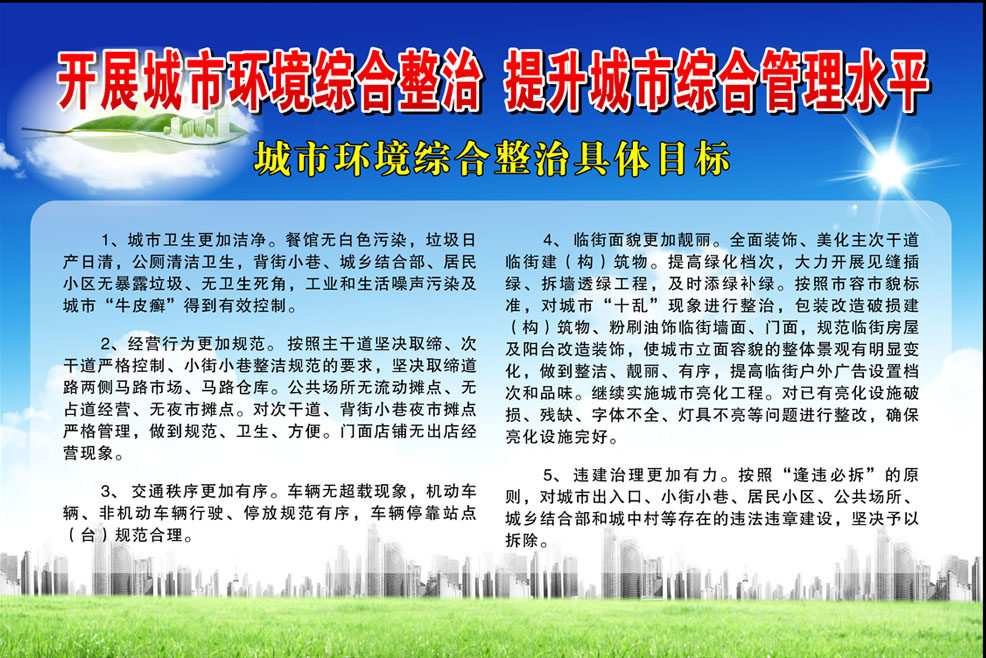海报印制664展板素材789社区城市环境综合整治管理水平目标
