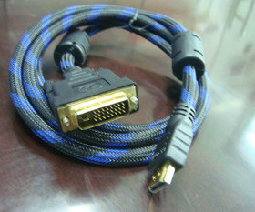 HDMI转DVI数据线 电脑电视高清连接线 传输线 双磁环带网 1.8M米