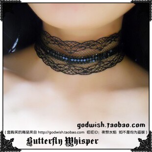 『倒影』哥特宫廷复古简约黑色日常百搭性感蕾丝短项链颈饰choker