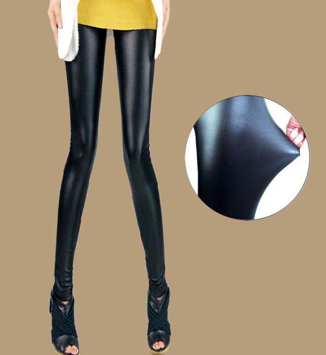 High elasticity black Nine points Imitation leather Leggings Feet Korean Edition Matte Exorcism Leather pants trousers Leggingsin the Women's clothing/Boutique , Pants , Leggings  category - from Buy2taobao.com to provide professional Taobao agent buy service