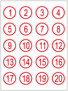 1-200不干胶数字贴纸 2cm圆形数字号码贴 工号标签贴纸编号贴纸