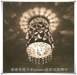 现代欧式浪漫设计创意走廊过道包邮节能玄关吧台K9水晶蝴蝶吸顶灯