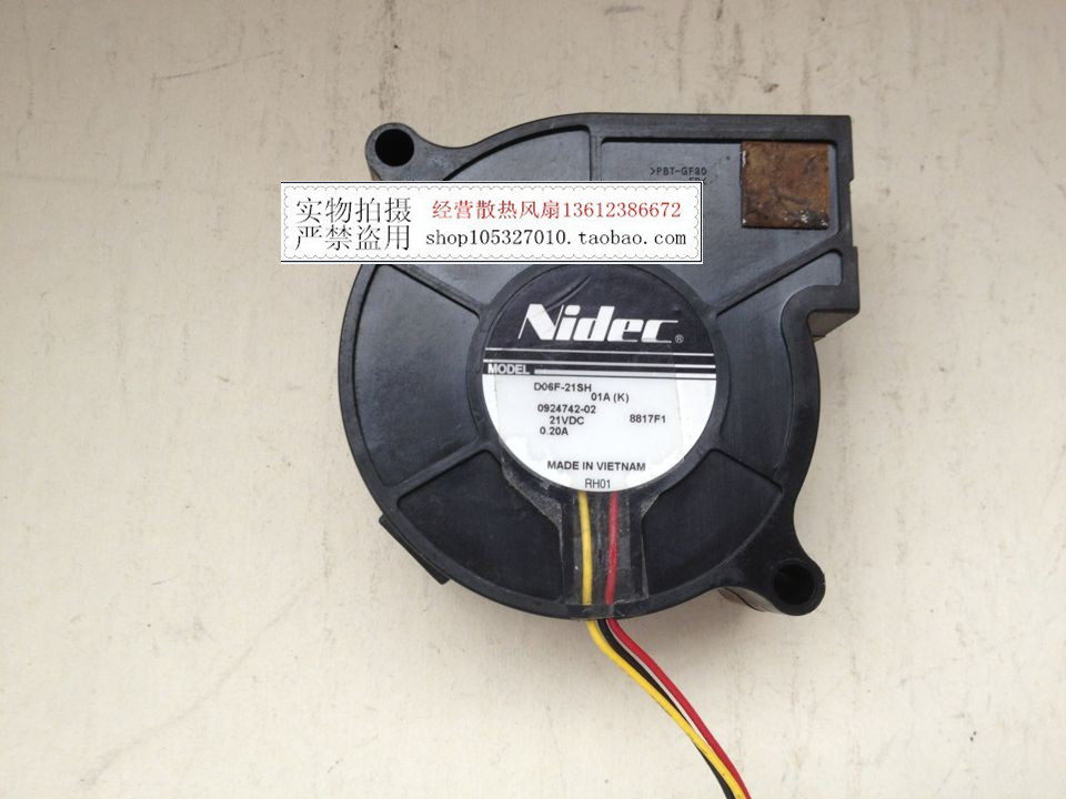 原装 NIDEC D06F-21SH 0924742-02 21V 0.20A 6CM离心涡轮鼓风机