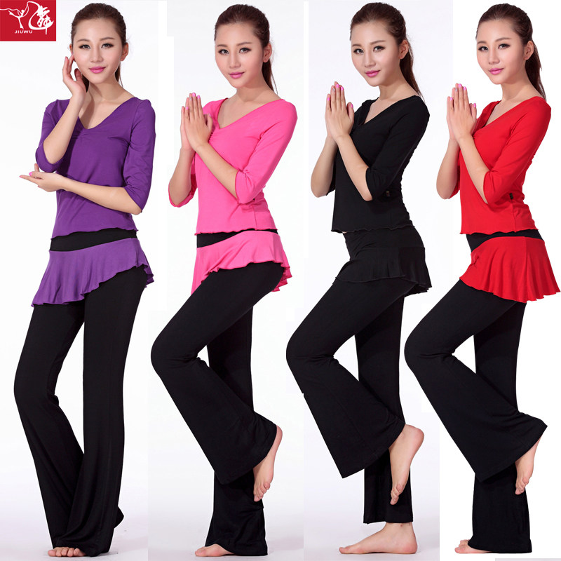 春季舞蹈服装广场舞新款套装中袖跳舞衣服裙裤拉丁舞演出服女成人