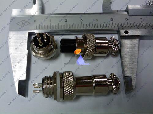 精加工RS765、M12、GX12-3P、12mm螺纹开孔 航空插头 圆形连接器