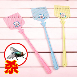 家用夏季 3把装 塑料苍蝇拍灭蚊子拍耐用网面长柄手动灭蝇子拍
