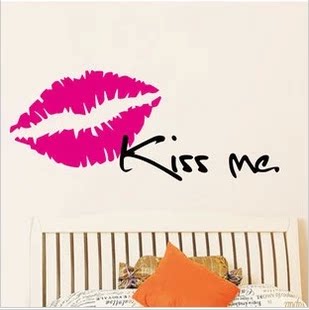 吻我kiss me 浪漫温馨卧室婚房装饰墙贴纸 客厅沙发背景墙情侣贴