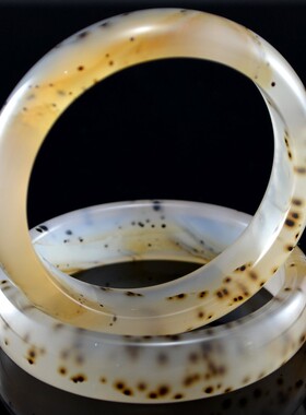 #JP0010=蒲公英的约定=58mm天然无染玛瑙手镯玉髓水草带证书