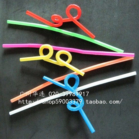 热销塑料一次性饮料吸管彩色混装双弯艺术头2000支一箱