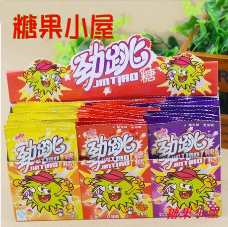 趣味零食百达劲跳跳跳糖 1盒*5g*30包=11.50草莓葡萄甜橙味-封面