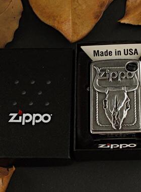 美国原装正品 ZIPPO打火机 美版贴章 公牛头骨/20286 专柜正版ZP