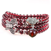 Seven precious tree female Garnet bracelet bracelets jewelry Crystal multi-layer bracelets 925 Thai silver