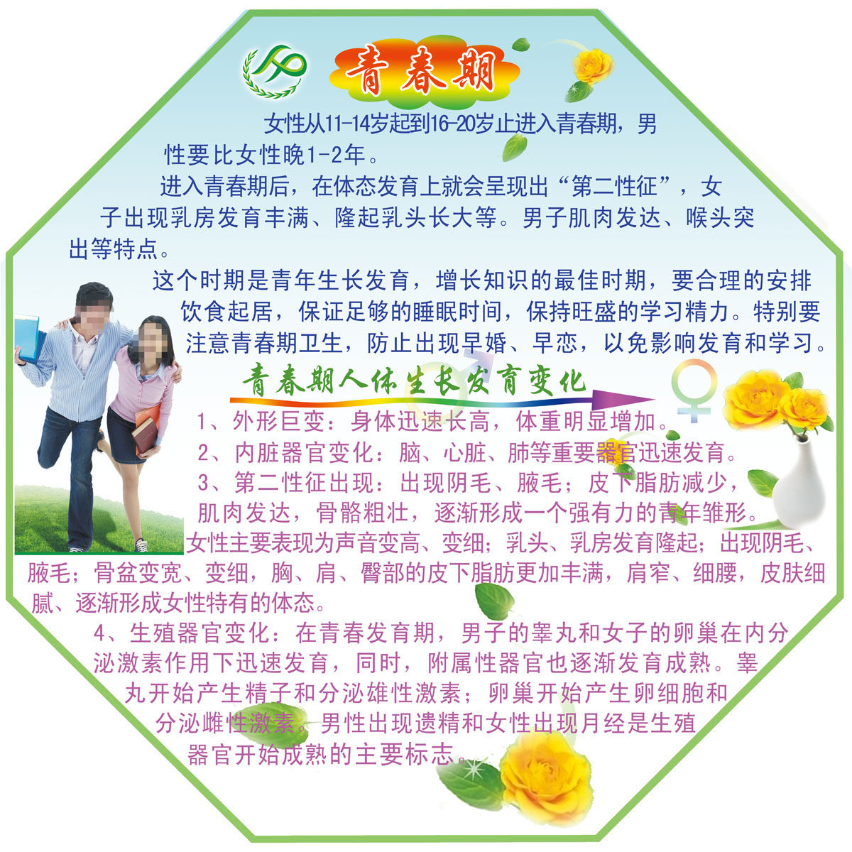 615海报印制海报展板素材965青春期生殖保健女性健康知识