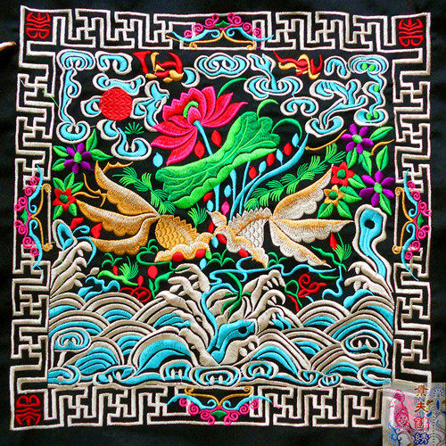 绣片机绣民族风中国风布料diy