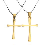 Wing power couple of the simple cross pendant titanium steel men''s cross pendant necklaces Korean men and women fashion