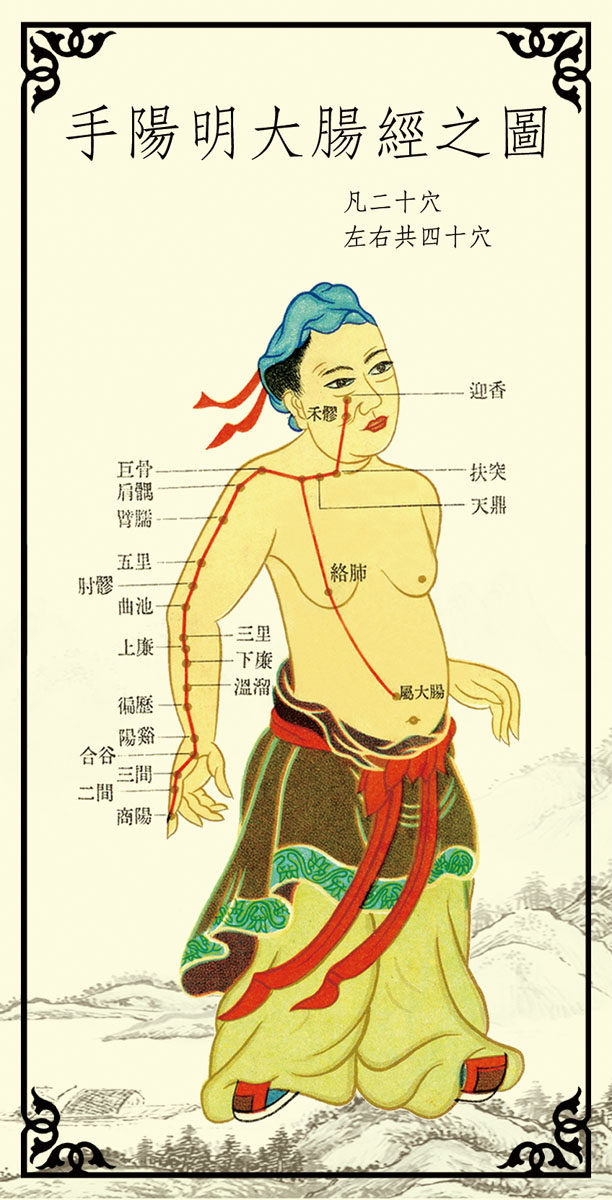 625海报印制海报展板素材832艾灸手阳明大肠经之图