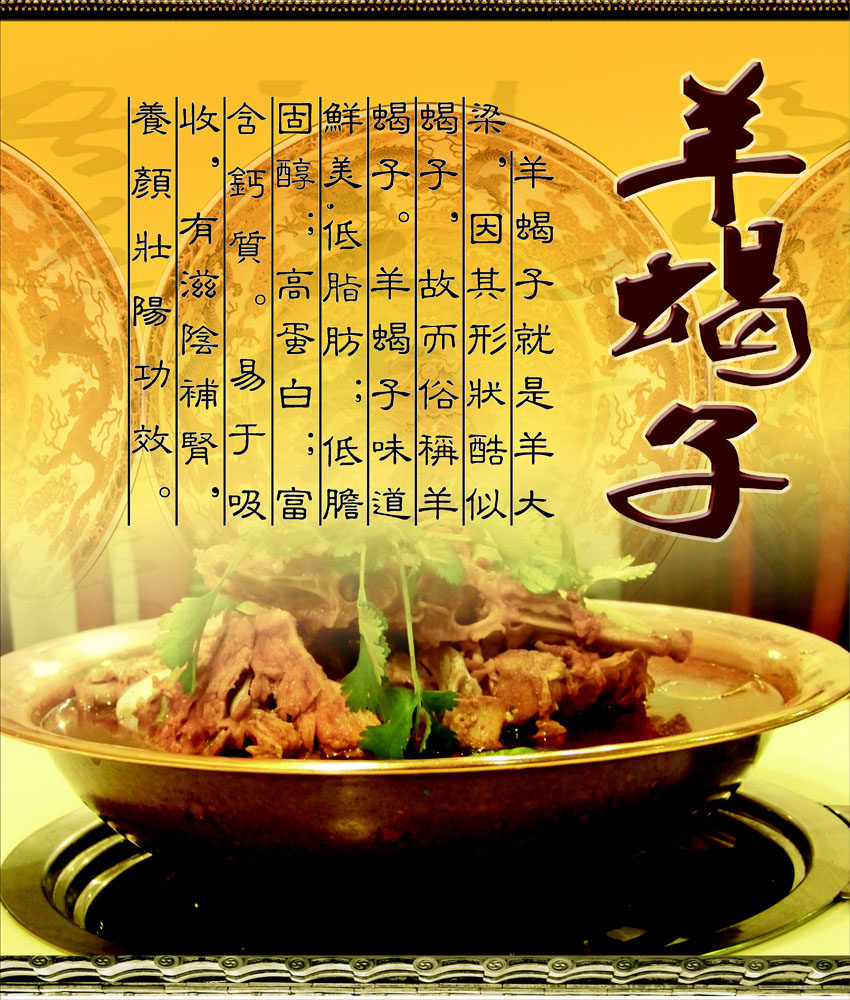 617海报印制海报展板素材975饮食文化羊蝎子简介