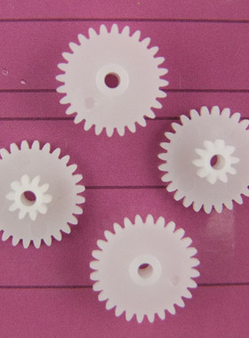 双层齿轮 0.5模数 28102B减速齿轮 塑料 叠牙齿轮28外齿 10内齿