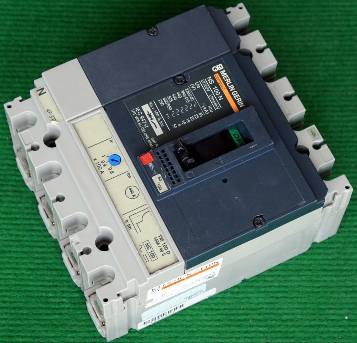 二手MERLIN GERIN NS100N TM100D 100A三相四线 空气开关 断路器