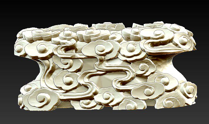 圆雕图 三维立体 stl 3d打印 模型 精雕图 灰度图/云纹底座