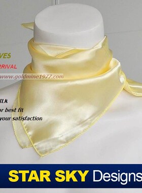 星曌●纯色淡黄色时尚女士丝巾小方巾领巾商务衬衣围巾围脖SJ1343