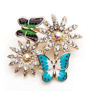 Package mail smiling Butterfly brooch Crystal rhinestone women high corsage pin Korean brooch jewelry 365455