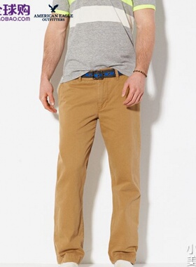 美国 American Eagle/美国鹰 男士经典纯棉水洗宽松直筒休闲长裤