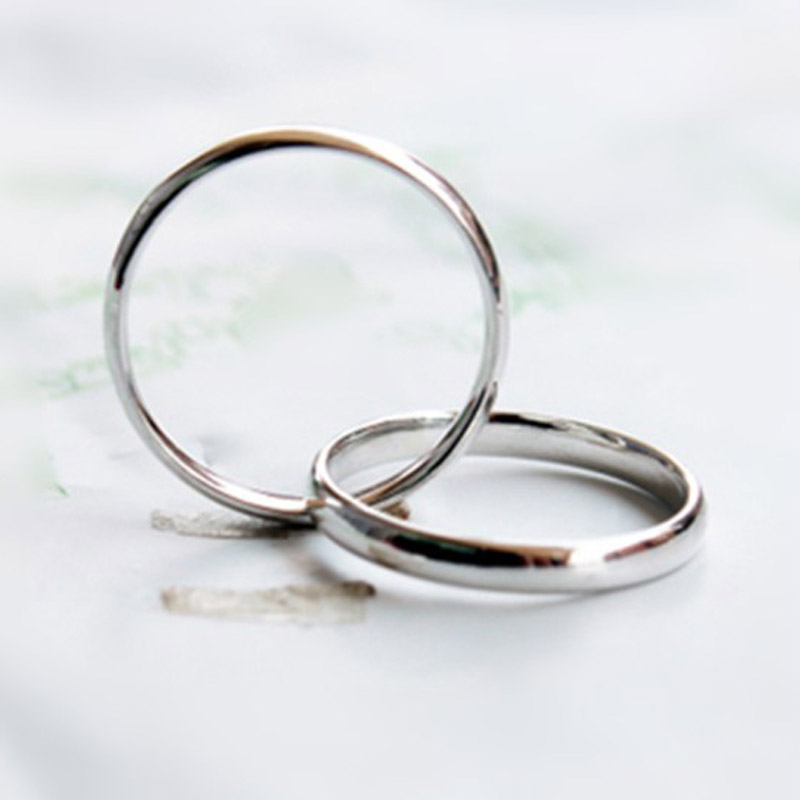999纯银戒指老银足银双圈两环套