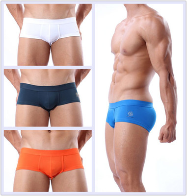 凸囊袋纯色贴身美体平角内裤