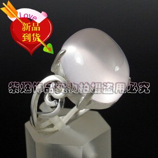 保真925手工银镶天然粉晶戒指指环送女友情侣生日礼物孤品